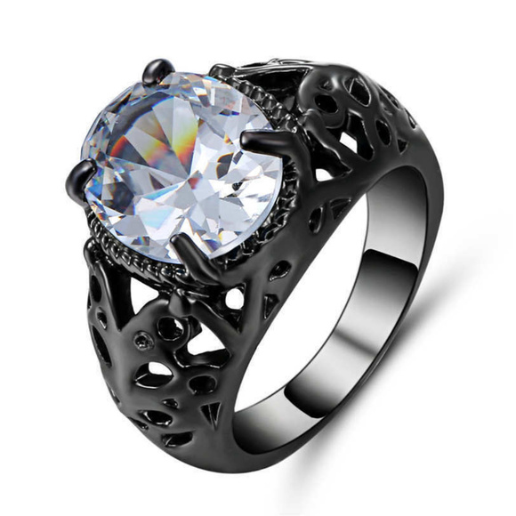 Stainless Steel Black Band / Ring Size: 6 - Picture 2 of 2